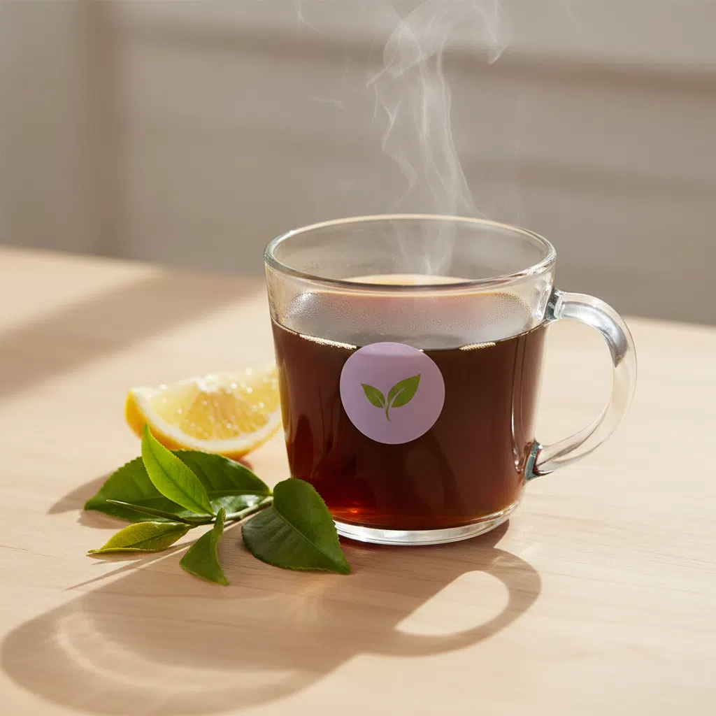 Tasse mit heißem Kaffee und Grünteeblättern - Wellaray Coffee Slim Coffee Booster zubereiten